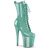 Turquoise glitter 20 cm pleaser bottines talons hauts femme