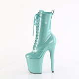 Turquoise glitter 20 cm pleaser bottines talons hauts femme