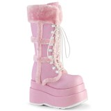 Vegan 11,5 cm BEAR-202 demonia plateforme bottes alternative rose