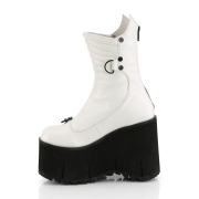 Vegan 11,5 cm KERA-130 demonia plateforme bottines alternative blanc