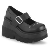 Vegan 11,5 cm SHAKER-23 demonia plateforme chaussure alternative noir