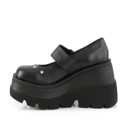 Vegan 11,5 cm SHAKER-23 demonia plateforme chaussure alternative noir