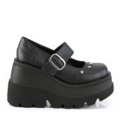 Vegan 11,5 cm SHAKER-23 demonia plateforme chaussure alternative noir