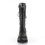 Vegan 11,5 cm SHAKER-72 gothique bottes  lacets femme plateforme noir