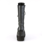 Vegan 11,5 cm SHAKER-72 gothique bottes à lacets femme plateforme noir