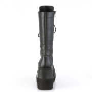 Vegan 11,5 cm SHAKER-72 gothique bottes  lacets femme plateforme noir