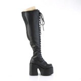 Vegan 13 cm CAMEL-300WC bottes cuissardes femme talons hauts chunky heels