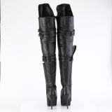 Vegan 13 cm SEDUCE-3080 bottes cuissardes femme talons hauts avec boucles