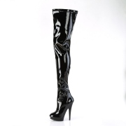 Vegan 15 cm SULTRY-4000 Noires bottes overknee femme