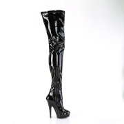 Vegan 15 cm SULTRY-4000 Noires bottes overknee femme