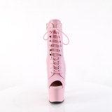 Vegan 18 cm ADORE-1021 bottines plate-forme et bout ouvert rose