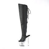 Vegan 18 cm SPECTATOR-3019-2 Noires bottes overknee femme