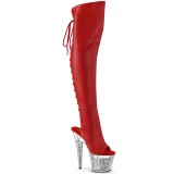 Vegan 18 cm SPECTATOR-3019 Rouge bottes overknee femme