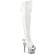 Vegan 18 cm SPECTATOR-3019 bottes overknee femme blanc