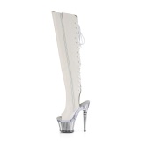 Vegan 18 cm SPECTATOR-3019 bottes overknee femme blanc