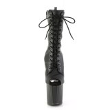 Vegan 19 cm ENCHANT-1041 bottines  talons bout ouvert noires