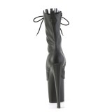 Vegan 19 cm ENCHANT-1041 bottines  talons bout ouvert noires