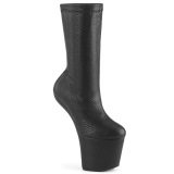 Vegan 20 cm CRAZE-1000 Heelless bottines pony talons noires