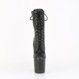 Vegan 20 cm CRAZE-1040 Heelless bottines pony talons noires