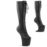 Vegan 20 cm CRAZE-2023 Heelless bottes pony talons noires