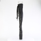 Vegan 20 cm CRAZE-3050 Heelless overknee bottes pony talons noires