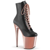 Vegan 20 cm FLAMINGO-1020 Bottines Plateforme Chrome Dore