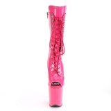 Vegan 20 cm FLAMINGO-1051 bottes plate-forme et bout ouvert pink