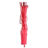 Vegan 20 cm FLAMINGO-1051 bottes plate-forme et bout ouvert rouge