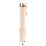 Vegan 20 cm FLAMINGO-1051FS bottes plate-forme et bout ouvert beige