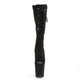 Vegan 20 cm FLAMINGO-2051FS bottes plate-forme et bout ouvert noir