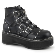 Vegan 5 cm DemoniaCult EMILY-315-1 bottines gothique avec boucles