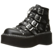 Vegan 5 cm DemoniaCult EMILY-315-1 bottines gothique avec boucles