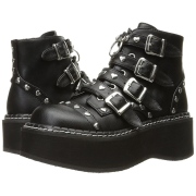 Vegan 5 cm DemoniaCult EMILY-315-1 bottines gothique avec boucles