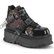 Vegan 5 cm SLACKER-50 plateforme chaussure glitter alternative noir