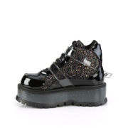 Vegan 5 cm SLACKER-50 plateforme chaussure glitter alternative noir