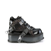 Vegan 5 cm SLACKER-50 plateforme chaussure glitter alternative noir