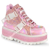 Vegan 5 cm SLACKER-50 plateforme chaussure glitter alternative rose