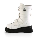 Vegan 6,5 cm RENEGADE-55 demoniacult plateforme bottines alternative blanc