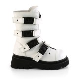 Vegan 6,5 cm RENEGADE-55 demoniacult plateforme bottines alternative blanc