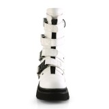 Vegan 6,5 cm RENEGADE-55 demoniacult plateforme bottines alternative blanc