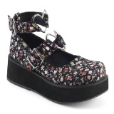 Vegan 6 cm DEMONIA SPRITE-02 escarpins mary jane en toile