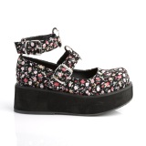 Vegan 6 cm DEMONIA SPRITE-02 escarpins mary jane en toile