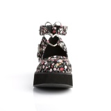 Vegan 6 cm DEMONIA SPRITE-02 escarpins mary jane en toile