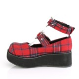 Vegan 6 cm DEMONIA SPRITE-02 escarpins mary jane motif plaid