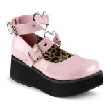 Vegan 6 cm DEMONIA SPRITE-02 escarpins mary jane rose