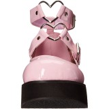 Vegan 6 cm DEMONIA SPRITE-02 escarpins mary jane rose