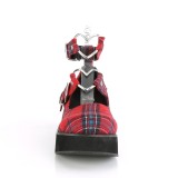 Vegan 6 cm DemoniaCult SPRITE-02 escarpins mary jane motif plaid