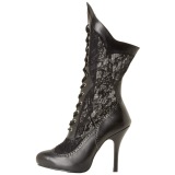 Vegan 7,5 cm VICTORIAN-116X Bottines victoriennes mollets larges - jambes larges