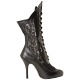 Vegan 7,5 cm VICTORIAN-116X Bottines victoriennes mollets larges - jambes larges