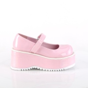 Vegan 8,5 cm DEMONIA DOLLIE-01 escarpins mary jane rose
